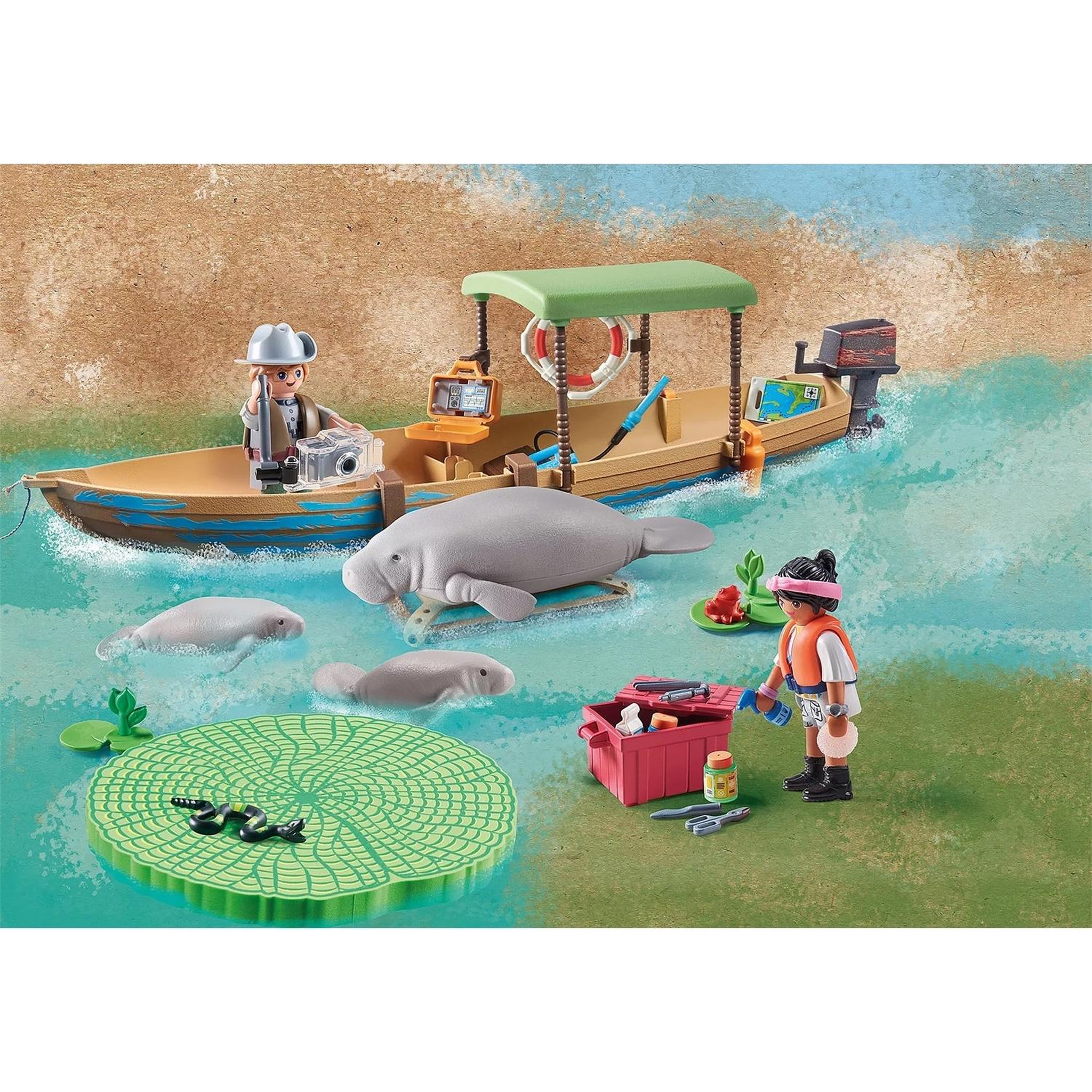 Voir la diapositive 2 : PLAYMOBIL Wiltopia Pirogue et lamantins