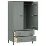 Voir la diapositive 5 : VIDAXL Garde-robe avec pieds en metal Gris 90x55x172,5 cm Bois OSLO