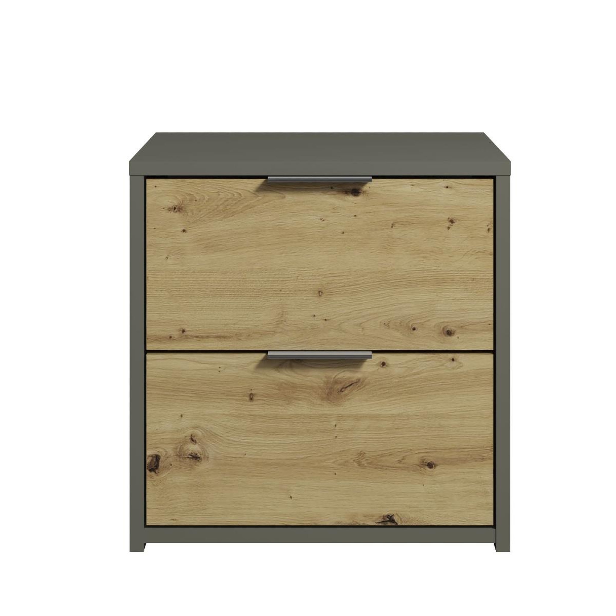 JLC KREATION Lot de 2 chevets modernes avec tiroirs bois et gris murano