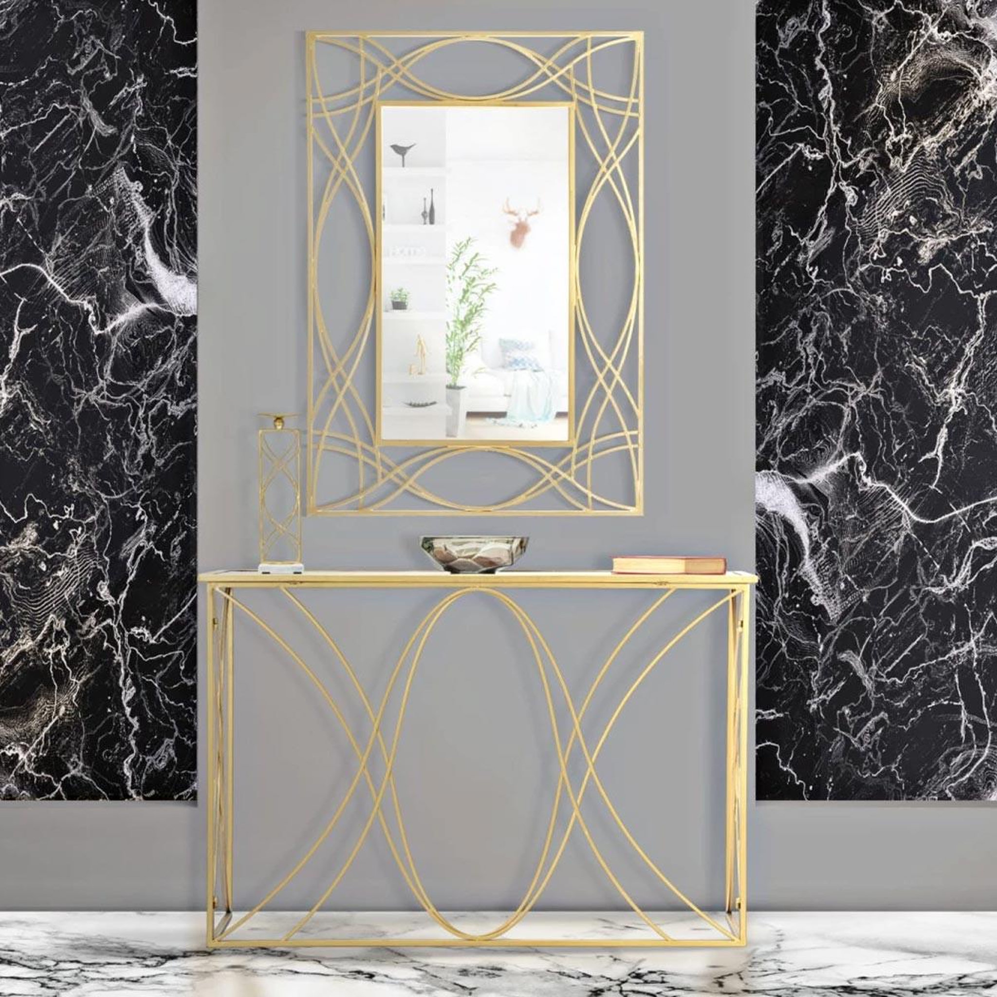 Voir la diapositive 6 : Paris Prix Console design  exy  120cm or