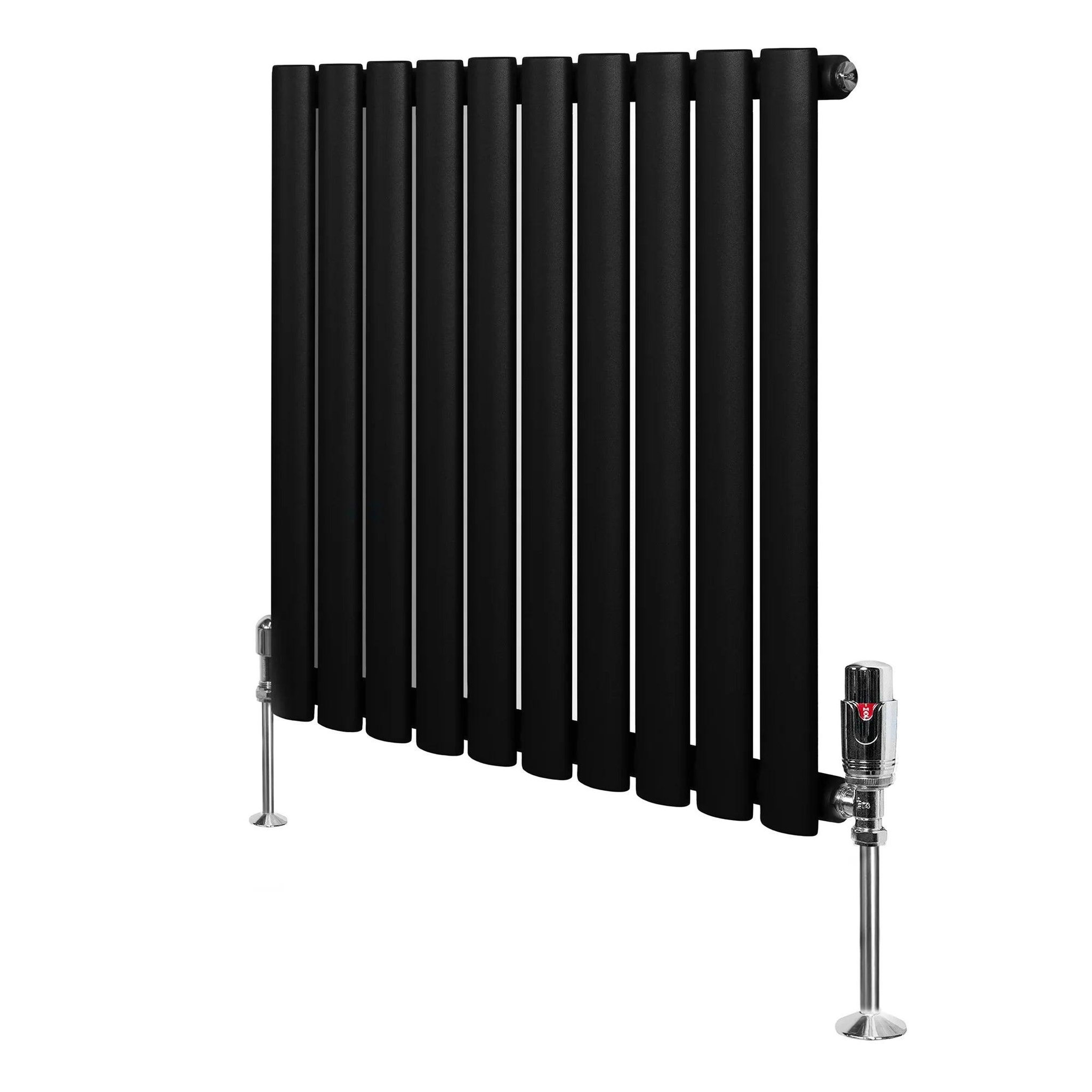 Voir la diapositive 1 : MONSTERSHOP Radiateur à colonnes ovales & vannes, 1 panneau - 600 x 600 mm
