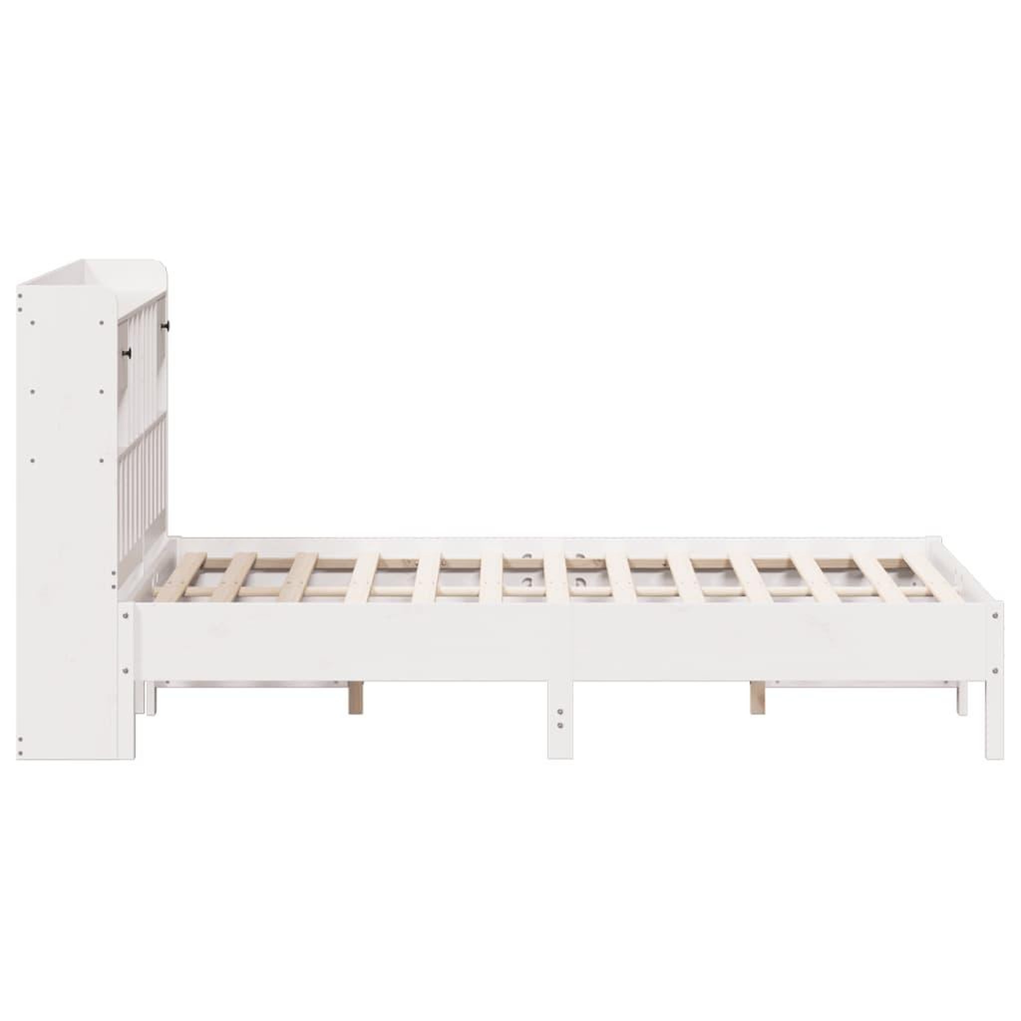 Voir la diapositive 5 : VIDAXL Lit bibliotheque sans matelas blanc 140x200 cm bois pin massif
