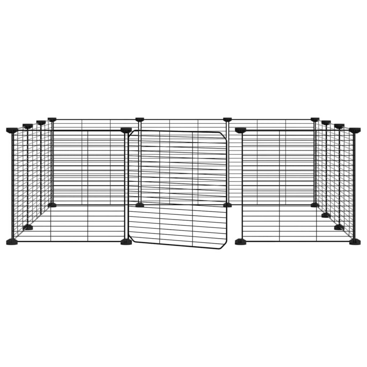 VIDAXL Cage animaux de compagnie a 12 panneaux et porte Noir 35x35 cm