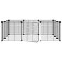 Voir la diapositive 2 : VIDAXL Cage animaux de compagnie a 12 panneaux et porte Noir 35x35 cm