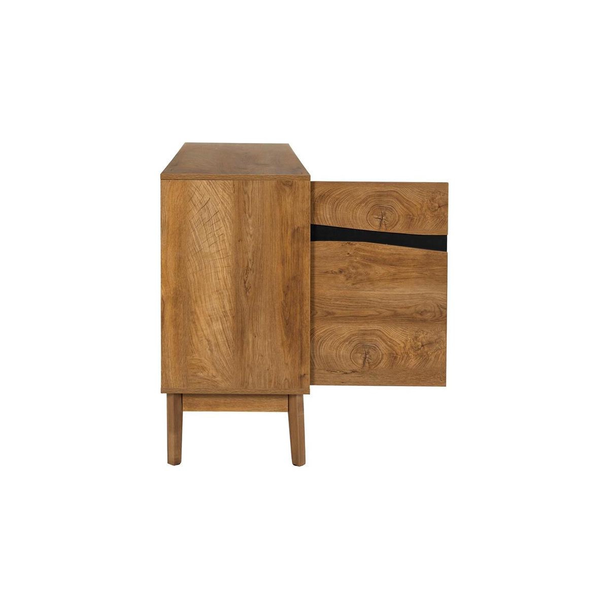 Voir la diapositive 6 : The Home Deco Factory Buffet 3 portes  forest  120cm marron