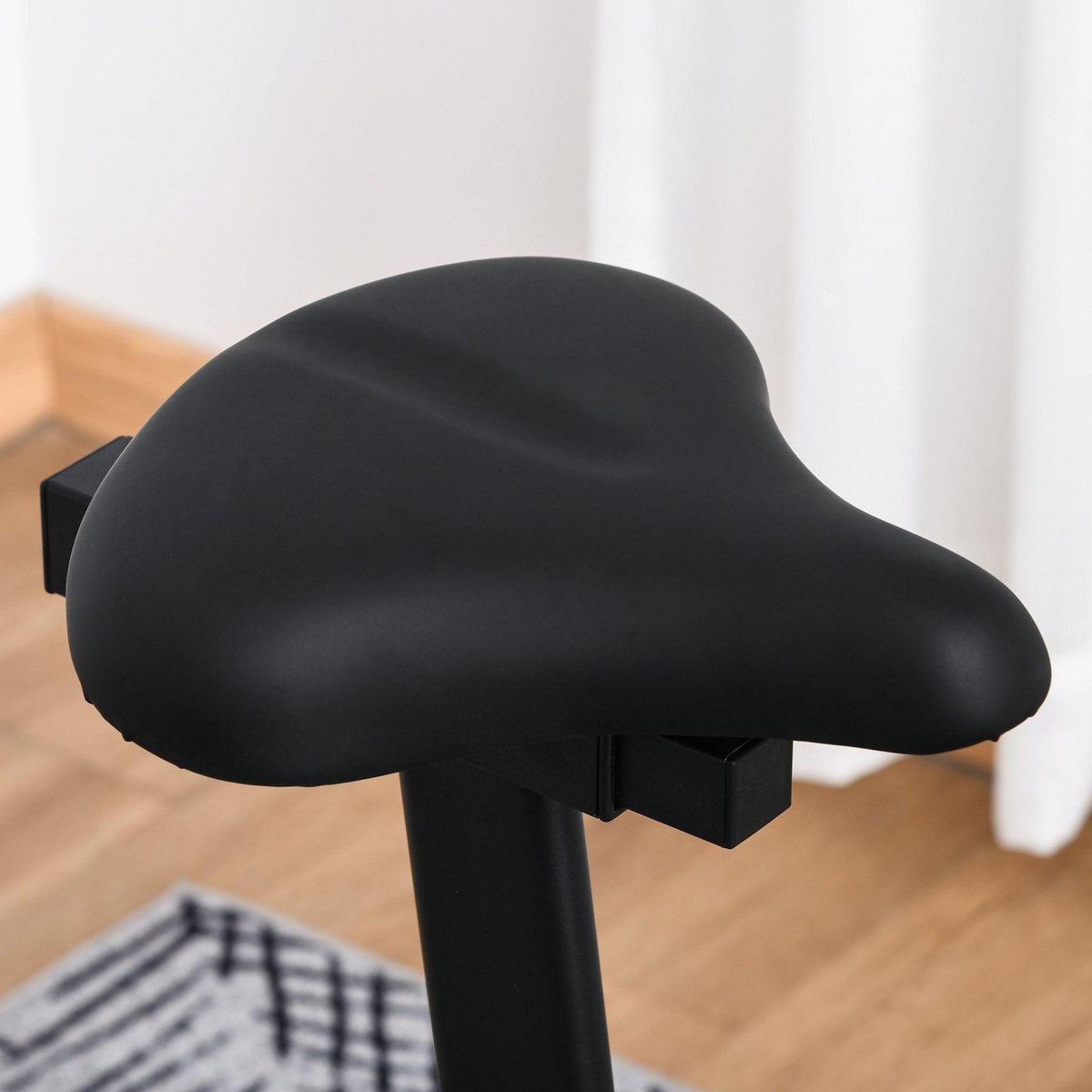 HOMCOM Vélo elliptique vertical vélo d'appartement 2 en 1 écran LCD multifonction hauteur & résistance réglable acier noir