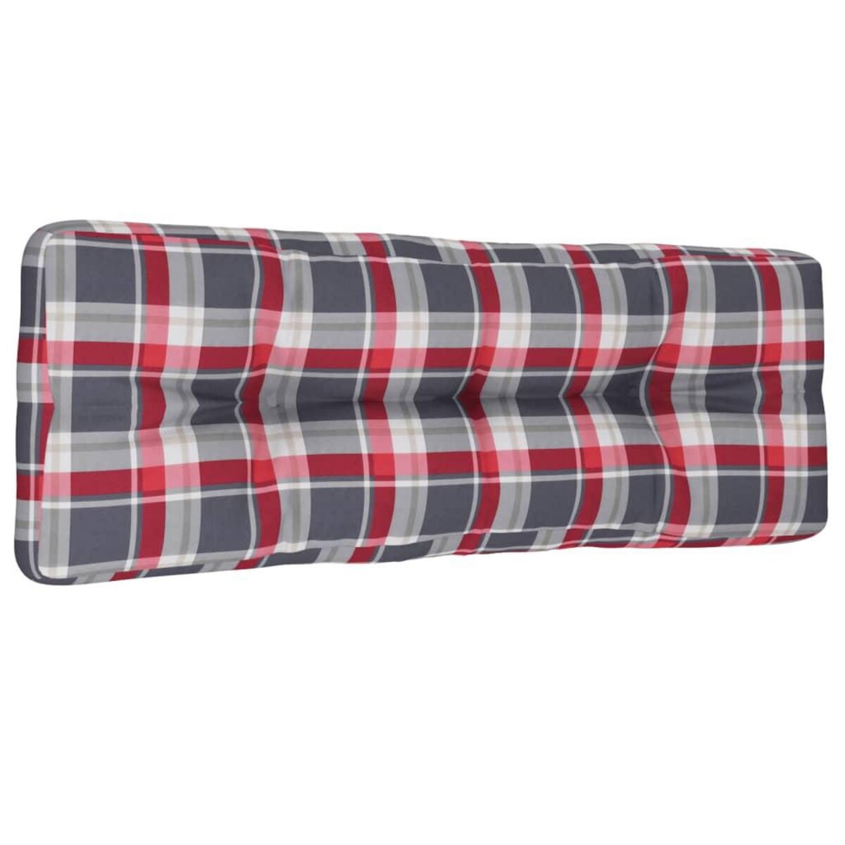 VIDAXL Coussin de palette motif a carreaux rouge 120x40x12 cm tissu