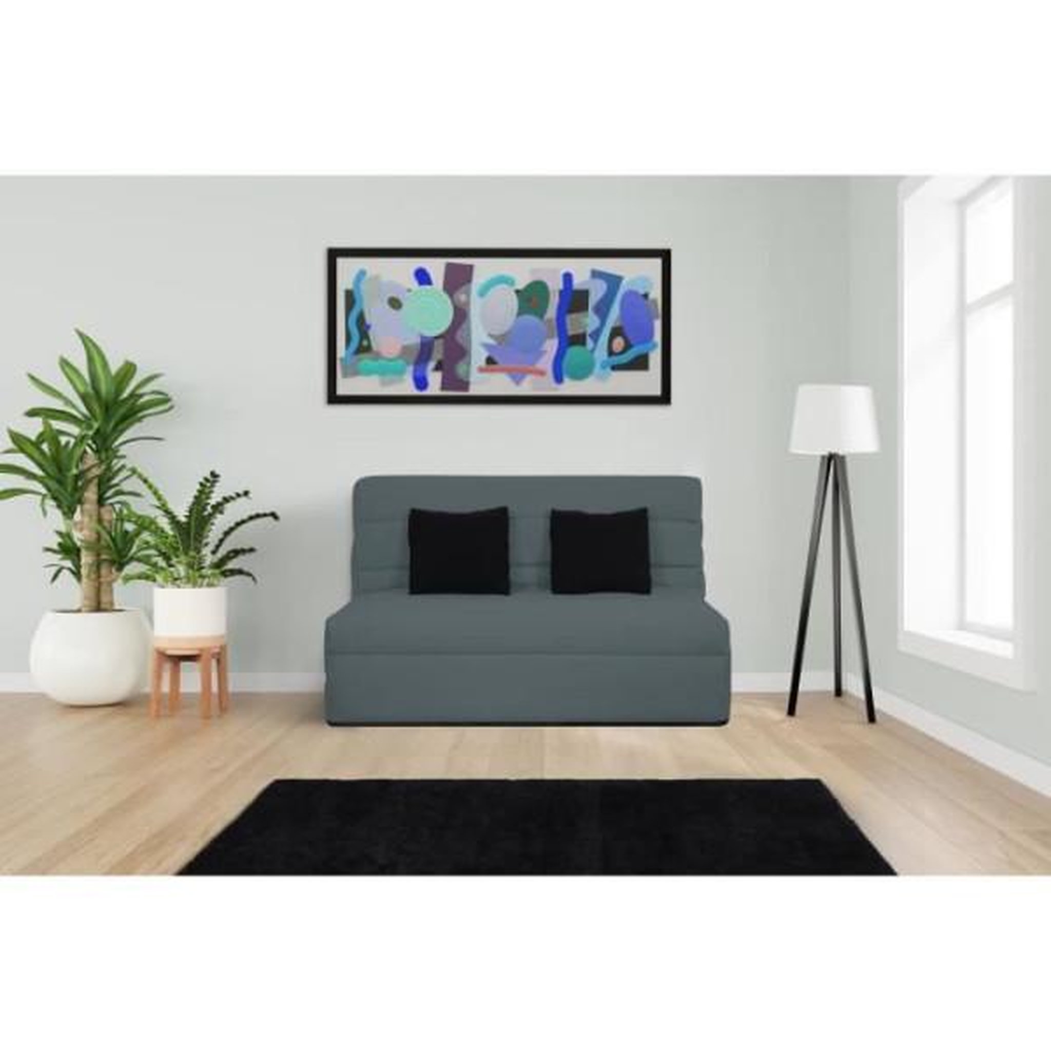 Voir la diapositive 2 : DUNLOPILLO DUNLOPILLO Banquette BZ 2 places - Gris - ReVEUR