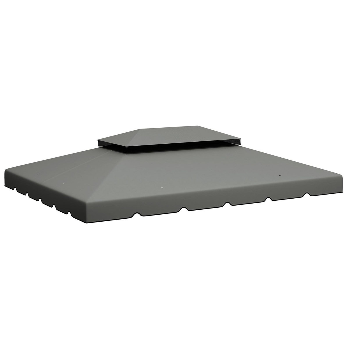 OUTSUNNY Toile de rechange pour pavillon tonnelle tente 3,90L x 2,90l m polyester haute densité 170 g/m² gris