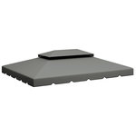 OUTSUNNY Toile de rechange pour pavillon tonnelle tente 3,90L x 2,90l m polyester haute densité 170 g/m² gris