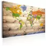 Paris Prix Tableau Imprimé  Map on Wood : Colourful Travels 