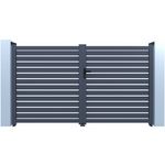 Habitat et Jardin Portail aluminium semi ajouré  Julien  - 300 x 180 cm - Gris