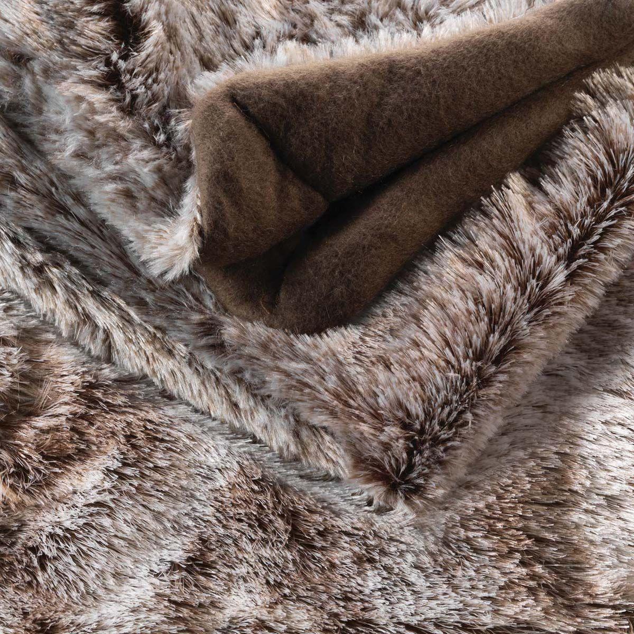 Voir la diapositive 2 : Douceur d'Intérieur Plaid imitation fourrure  antartic  180x220cm chocolat