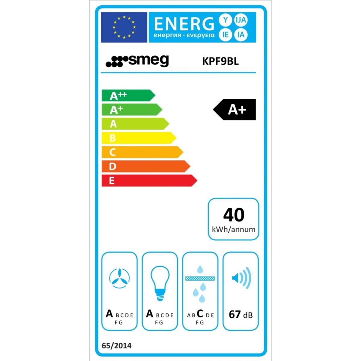 SMEG Hotte décorative murale KPF9BL