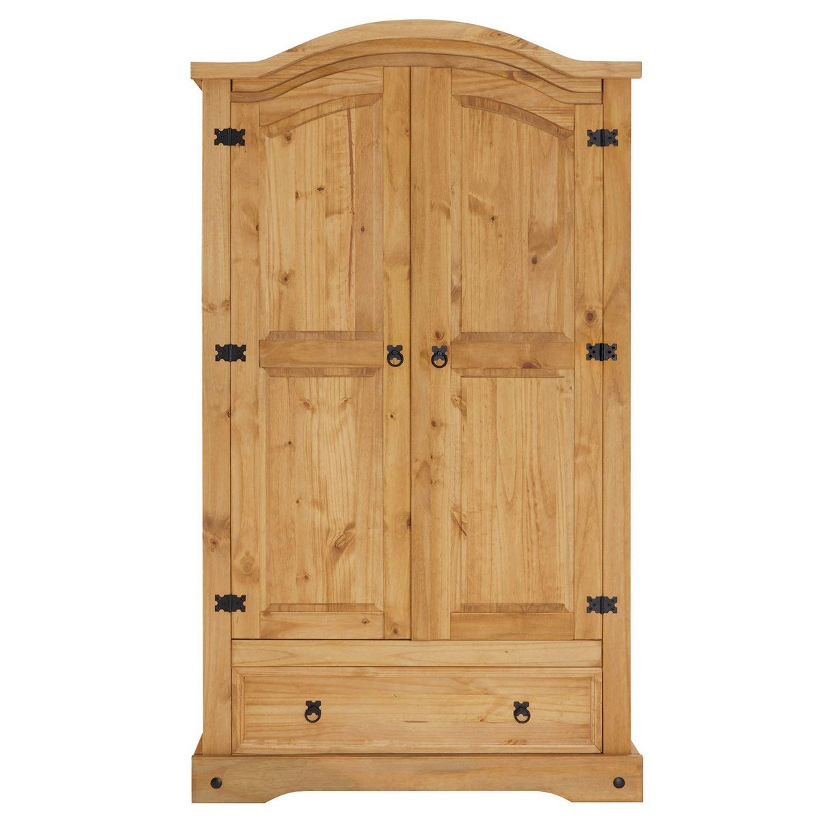 IDIMEX Armoire SALSA penderie pour vêtements style mexicain avec 2 portes 1 étagère 1 tiroir, en pin massif finition teintée/cirée