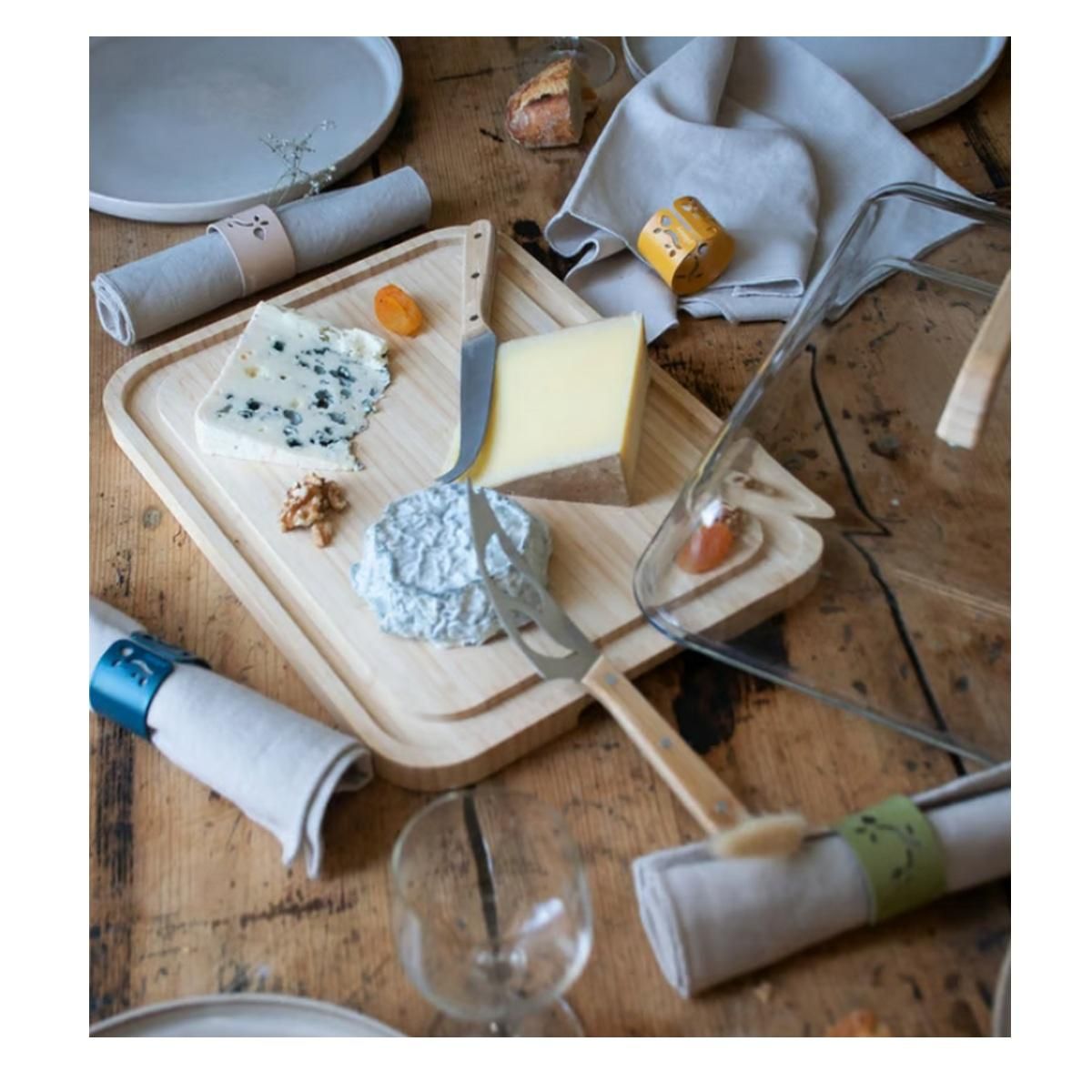 PEBBLY Boîte hermétique à fromage, bambou et verre
