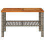 Voir la diapositive 4 : VIDAXL Table de jardin gris 70x38x42 cm resine tressee et bois acacia