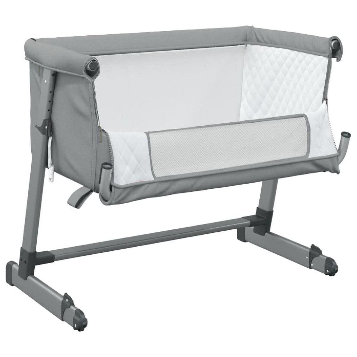 VIDAXL Lit pour bebe avec matelas Gris clair Tissu de lin