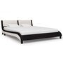 VIDAXL Cadre de lit Noir et blanc Similicuir 160 x 200 cm