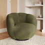 Voir la diapositive 2 : Rendez vous déco Fauteuil pivotant en velours vert olive foncé-Ysé