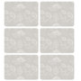 Voir la diapositive 1 : HABITABLE Lot de 6 sets de table motifs feuillage ROMIE - 28 x 43 cm - Beige et blanc