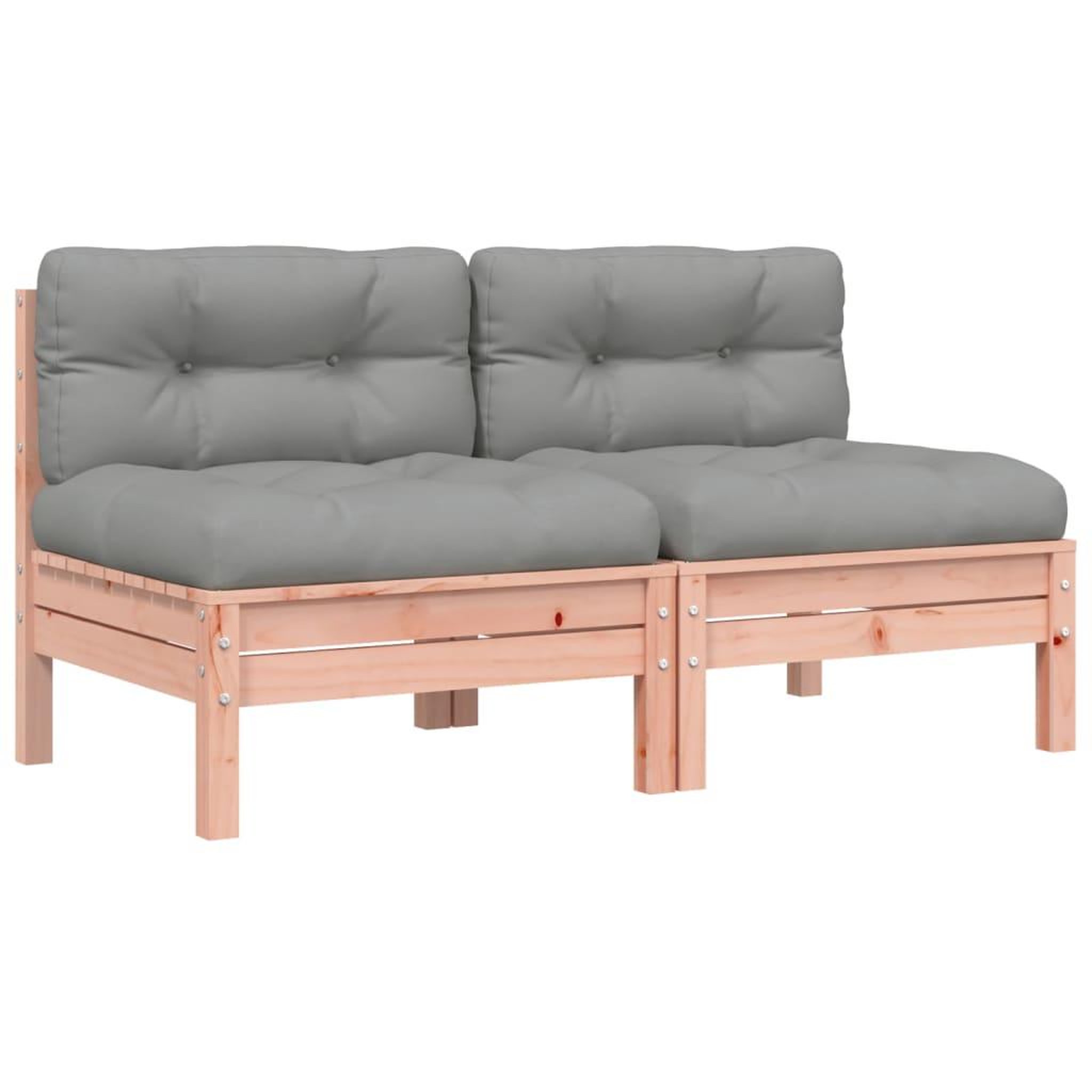 Voir la diapositive 2 : VIDAXL Canape de jardin sans accoudoirs et coussins 2 pcs bois douglas