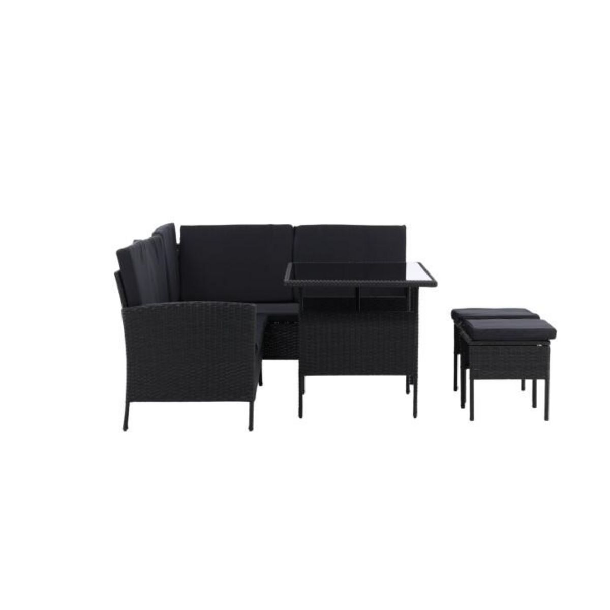 Paris Prix Salon d'Angle de Jardin  Knock  145cm Noir