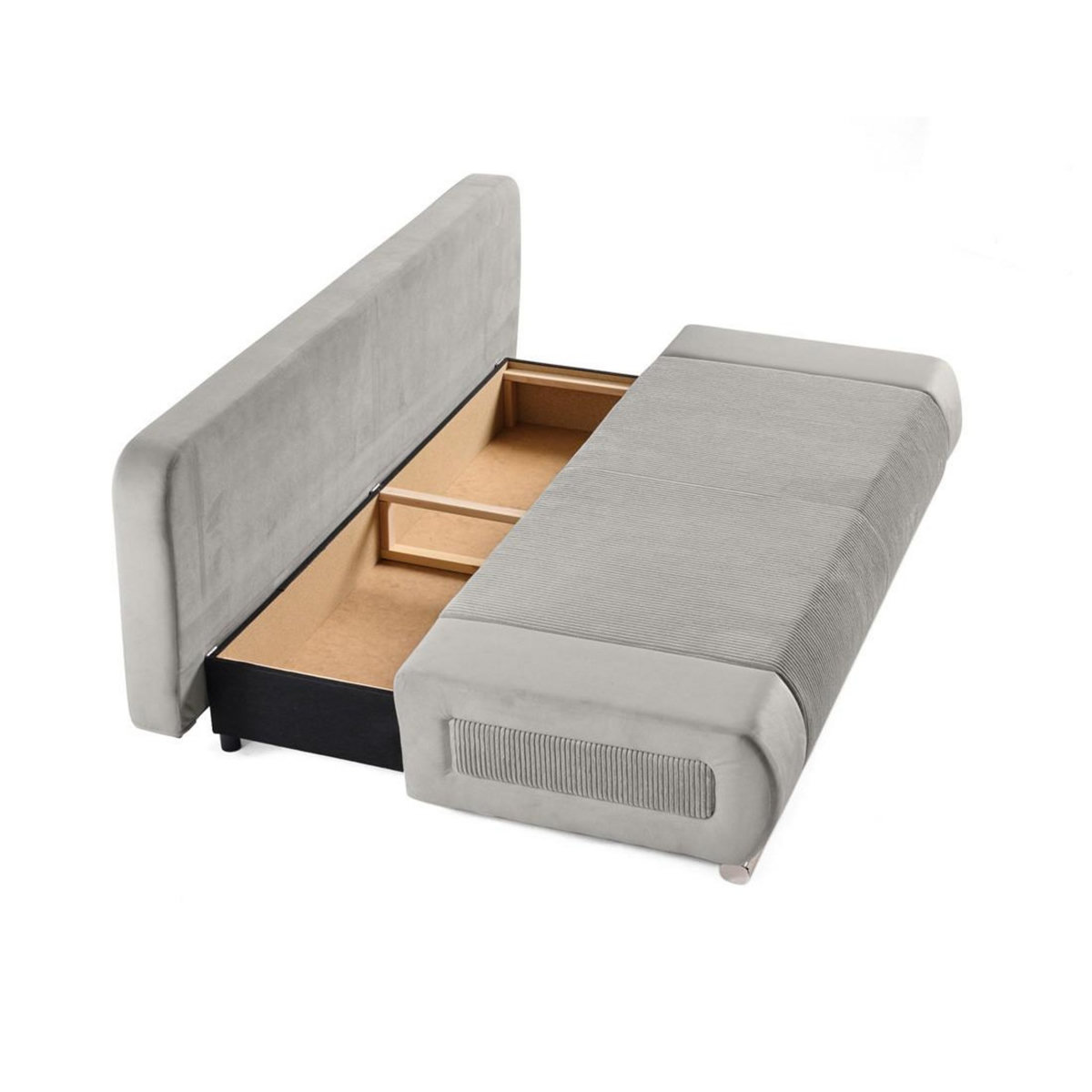 BEST MOBILIER Elio - canapé 3 places convertible - avec coffre - en velours et velours côtelé