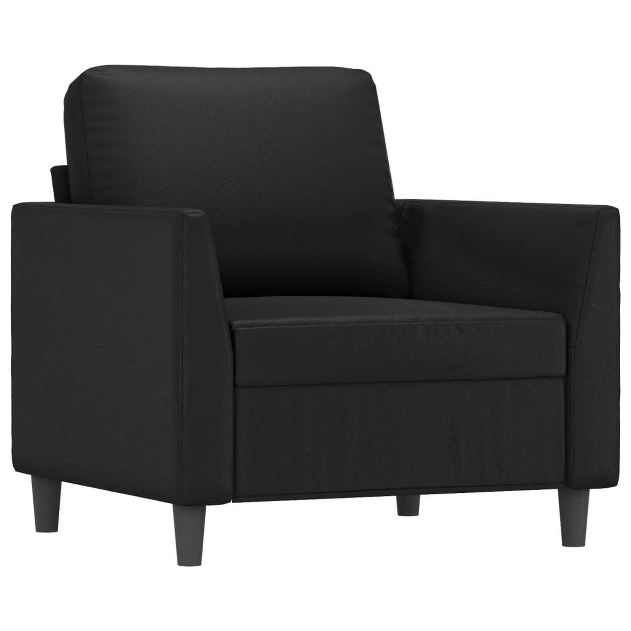 Voir la diapositive 3 : VIDAXL Ensemble de canapes 3 pcs avec coussins Noir Similicuir