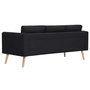 Voir la diapositive 4 : VIDAXL Canape a 3 places Tissu Noir