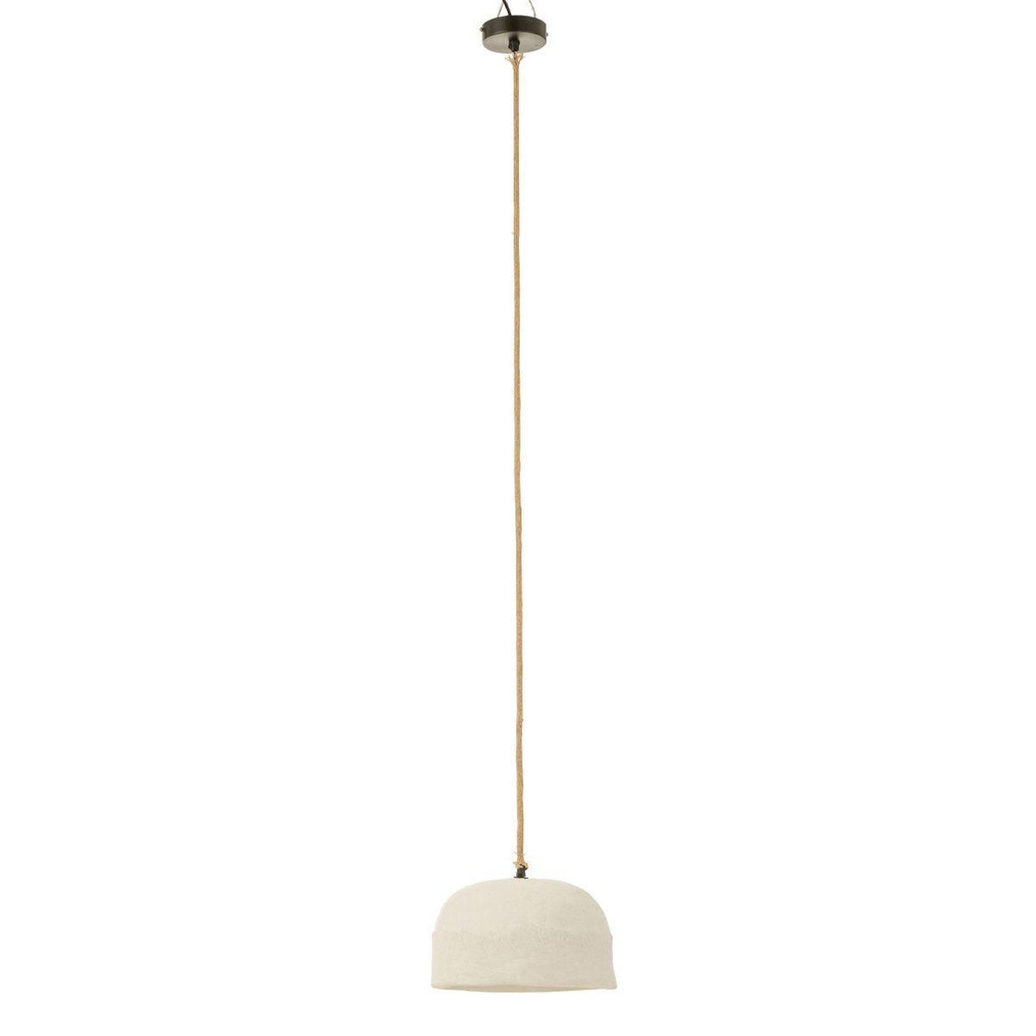 Voir la diapositive 1 : J-LINE Lampe suspension papier mâché  bali  30cm blanc