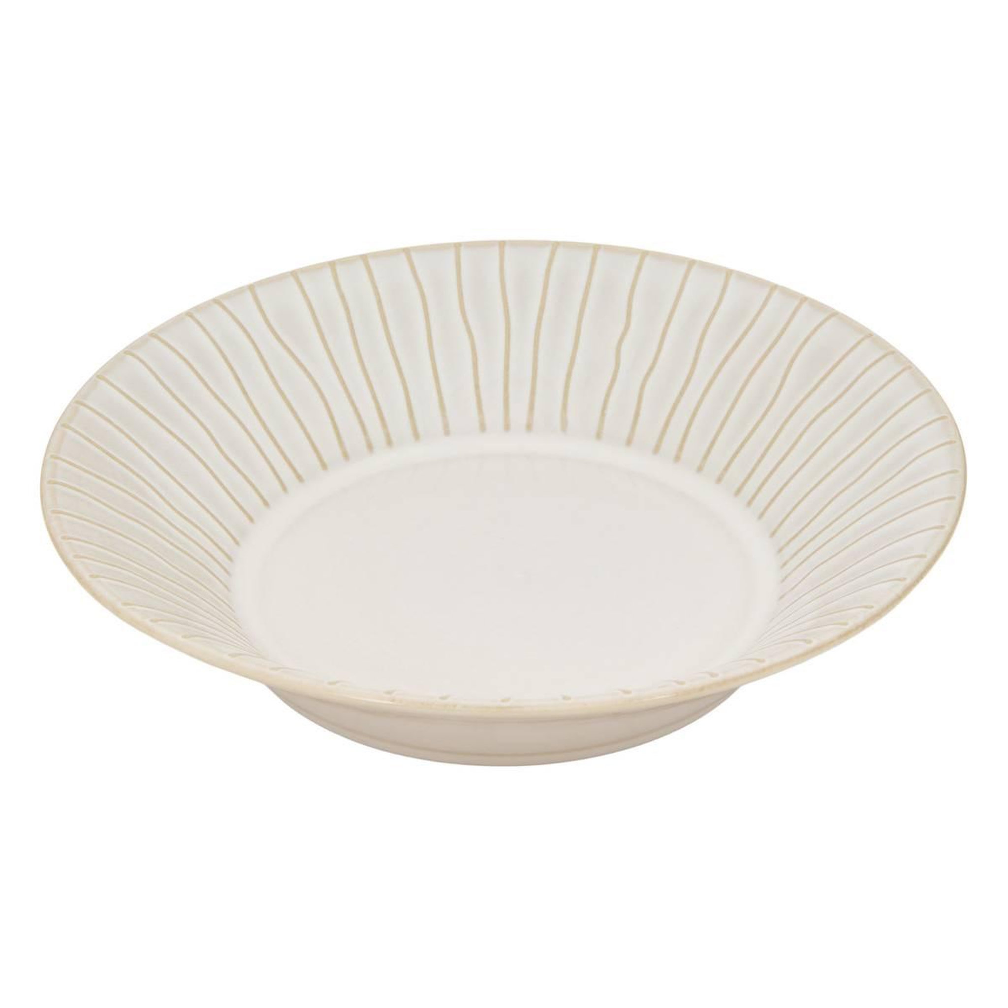 Voir la diapositive 3 : SECRET DE GOURMET Lot de 6 Assiettes Creuses Lignes  Camille  20cm Blanc