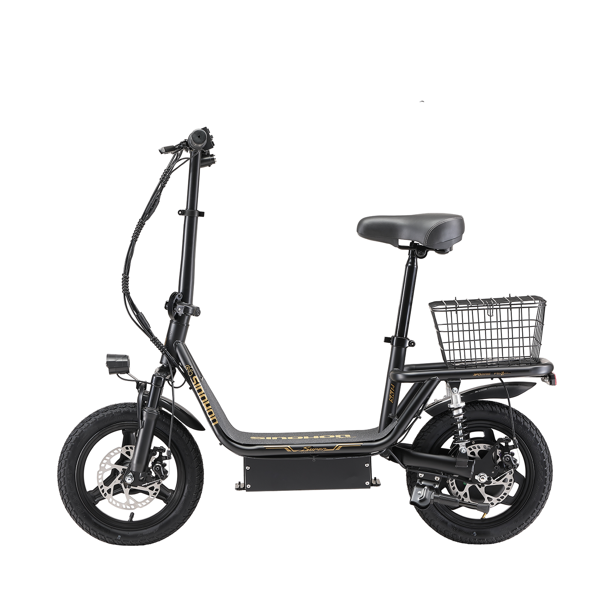 Voir la diapositive 2 : SINOHON Trottinette électrique sinohon sk14, urbain 14 po avec suspension, noir