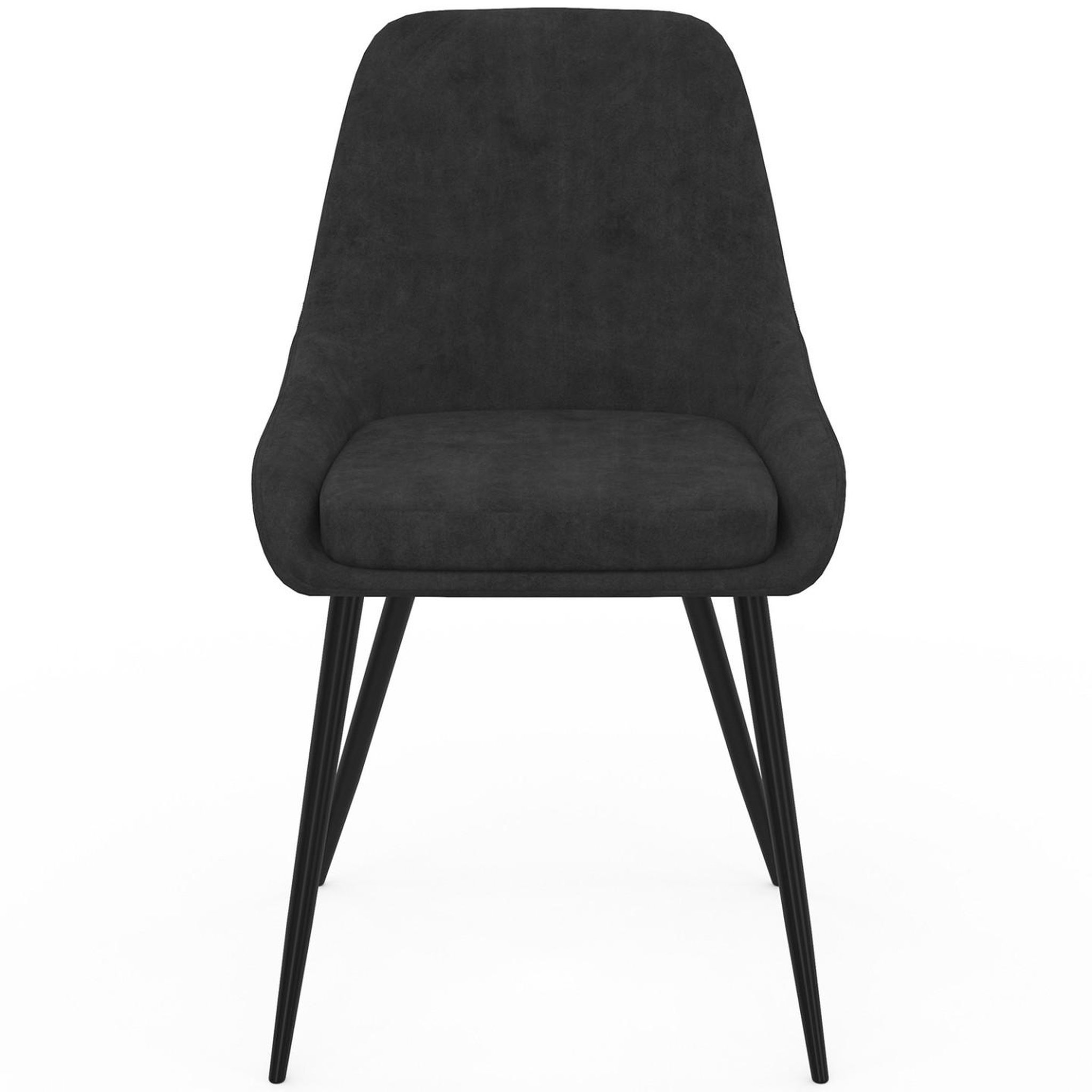 Voir la diapositive 3 : ID MARKET Lot de 6 chaises thalya en velours noir avec accoudoirs