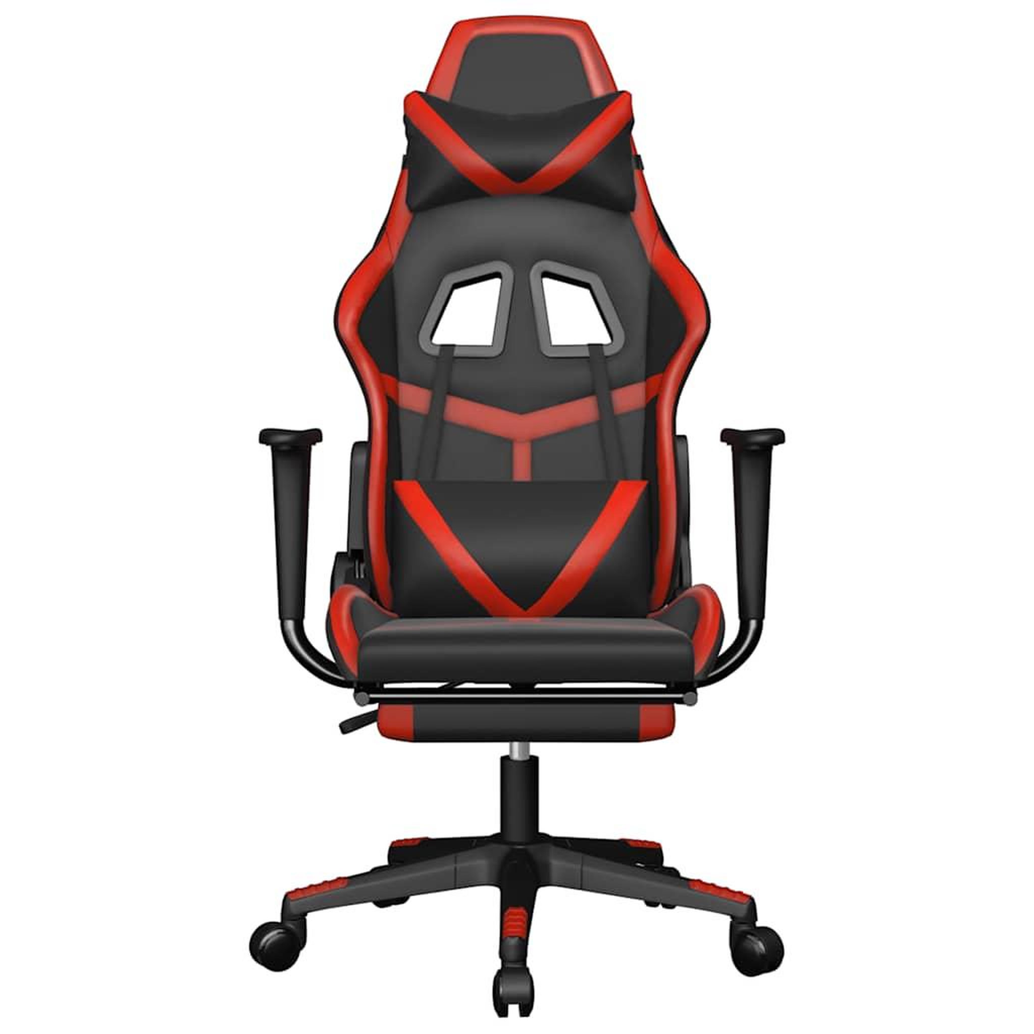 Voir la diapositive 4 : VIDAXL Chaise de jeu de massage avec repose-pied Noir&Rouge Similicuir