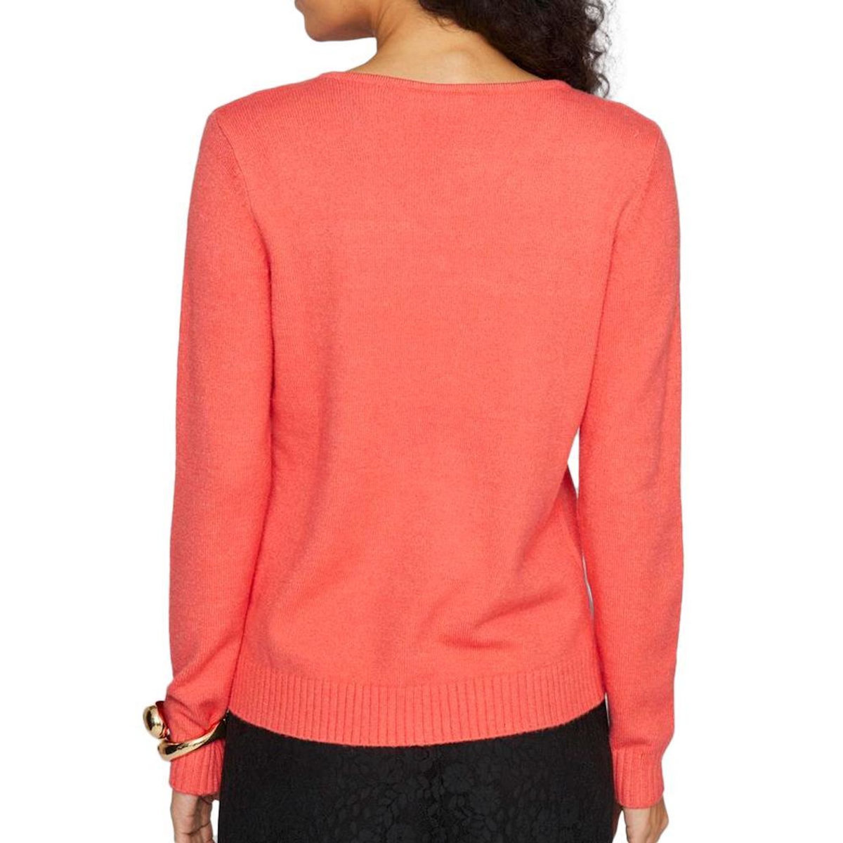 Vila Pull Col V Rose Fluo Femme Vila 69