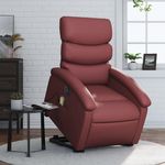 VIDAXL Fauteuil inclinable de massage electrique rouge bordeaux