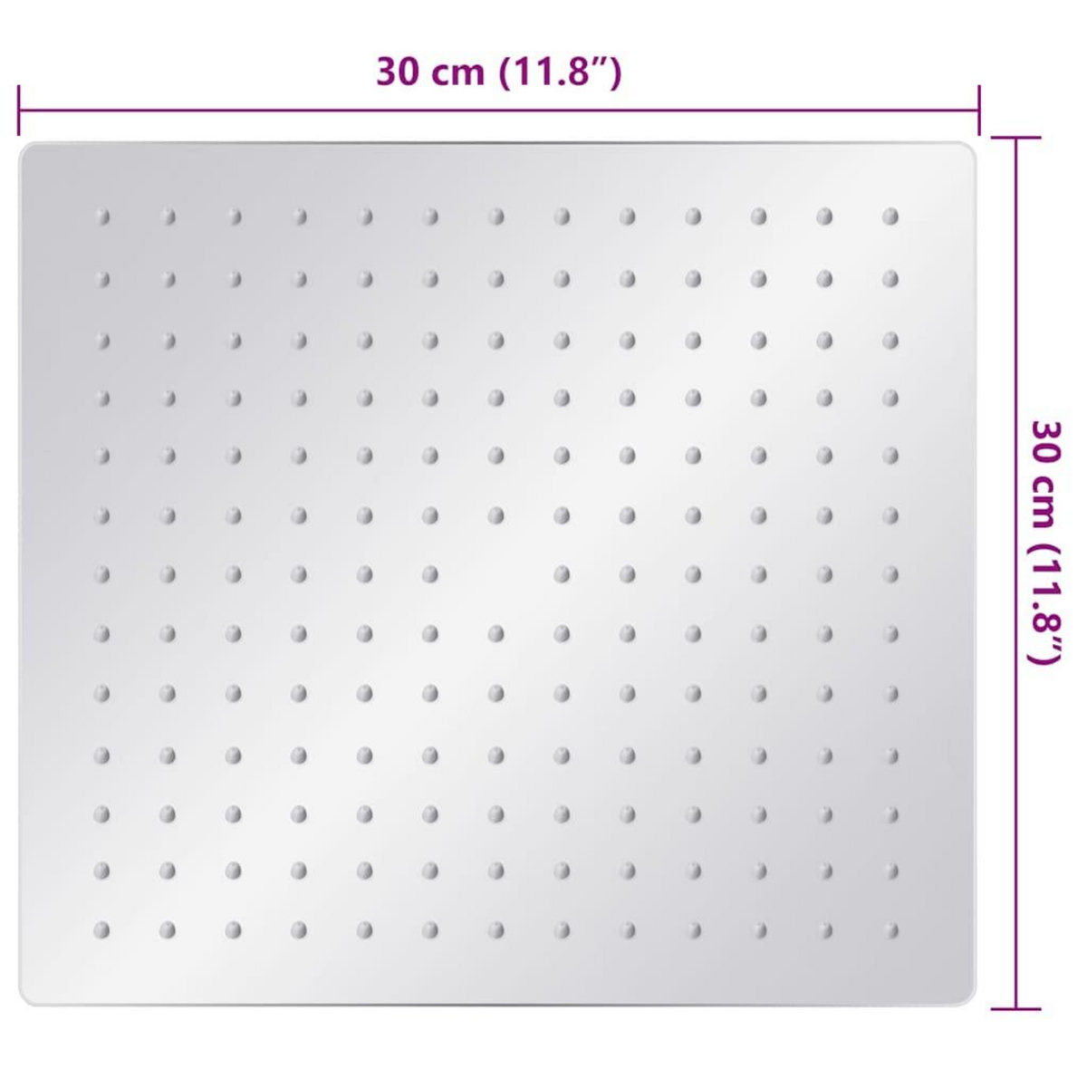 VIDAXL Pomme de douche pluie Acier inoxydable 304 30x30 cm Carree