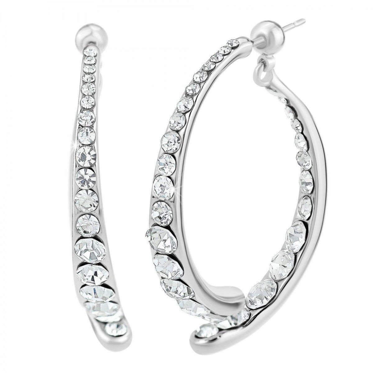 SC CRYSTAL Boucles d'oreilles SC Crystal ornées de Cristaux scintillants