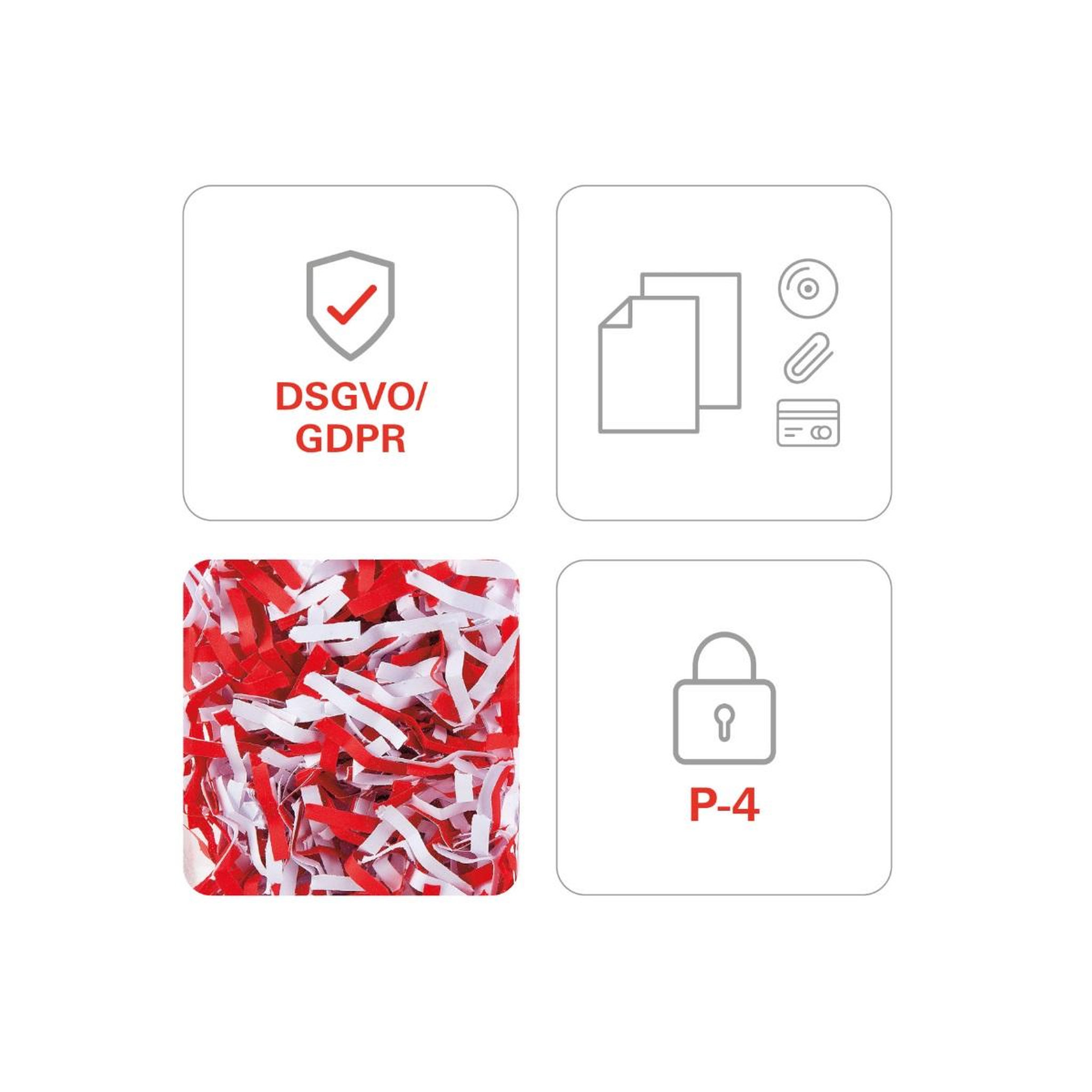 Voir la diapositive 5 : Hsm Destructeur de documents 12-14 feuilles coupe particules 4.5x30mm - 2113111