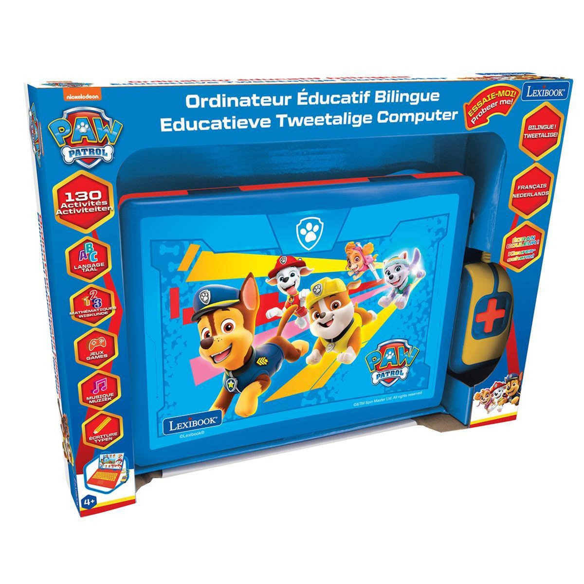 Lexibook Ordinateur éducatif couleur Pat Patrouille bilingue français et néerlandais