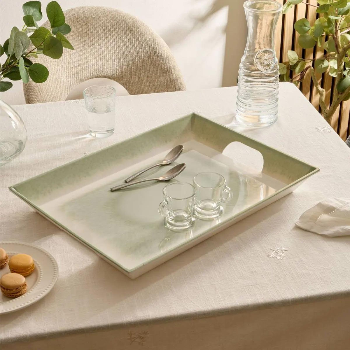SECRET DE GOURMET Plateau de Service en Mélamine  Clara  46cm Vert