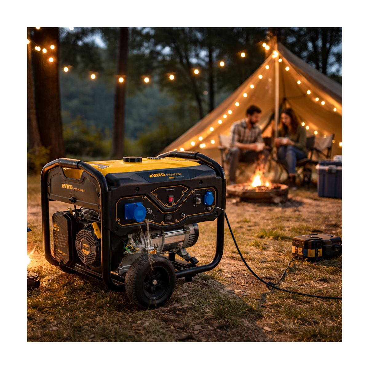 VITO Groupe électrogène Essence 5.5kVA 15CV Monophasé Démarrage manuel AVR, Réservoir 25L, Générateur électrique Maison Chantier VITO