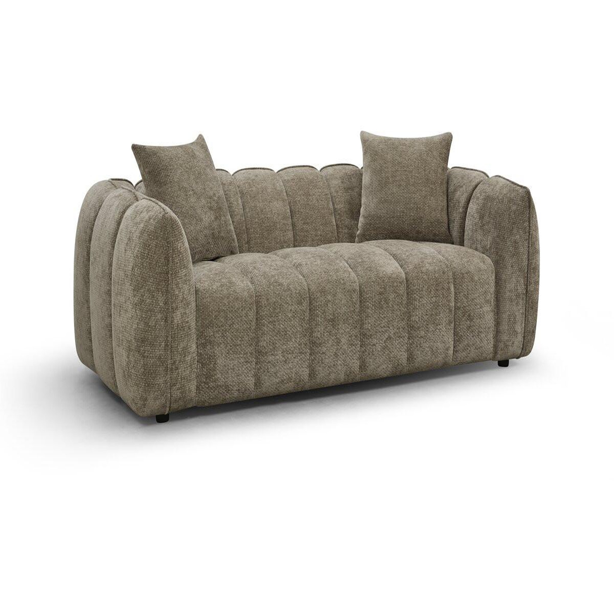 Habitat et Jardin Canapé droit en tissu style bubble  balzac  - 3 places - taupe