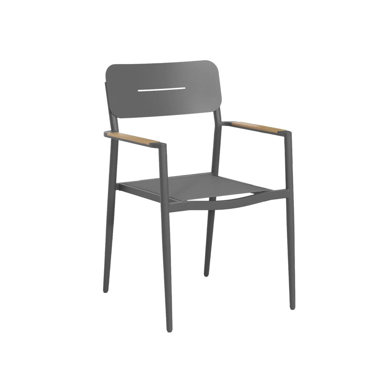 SWEEEK Table de jardin ronde aluminium + 6 assises - Oreva / Fira