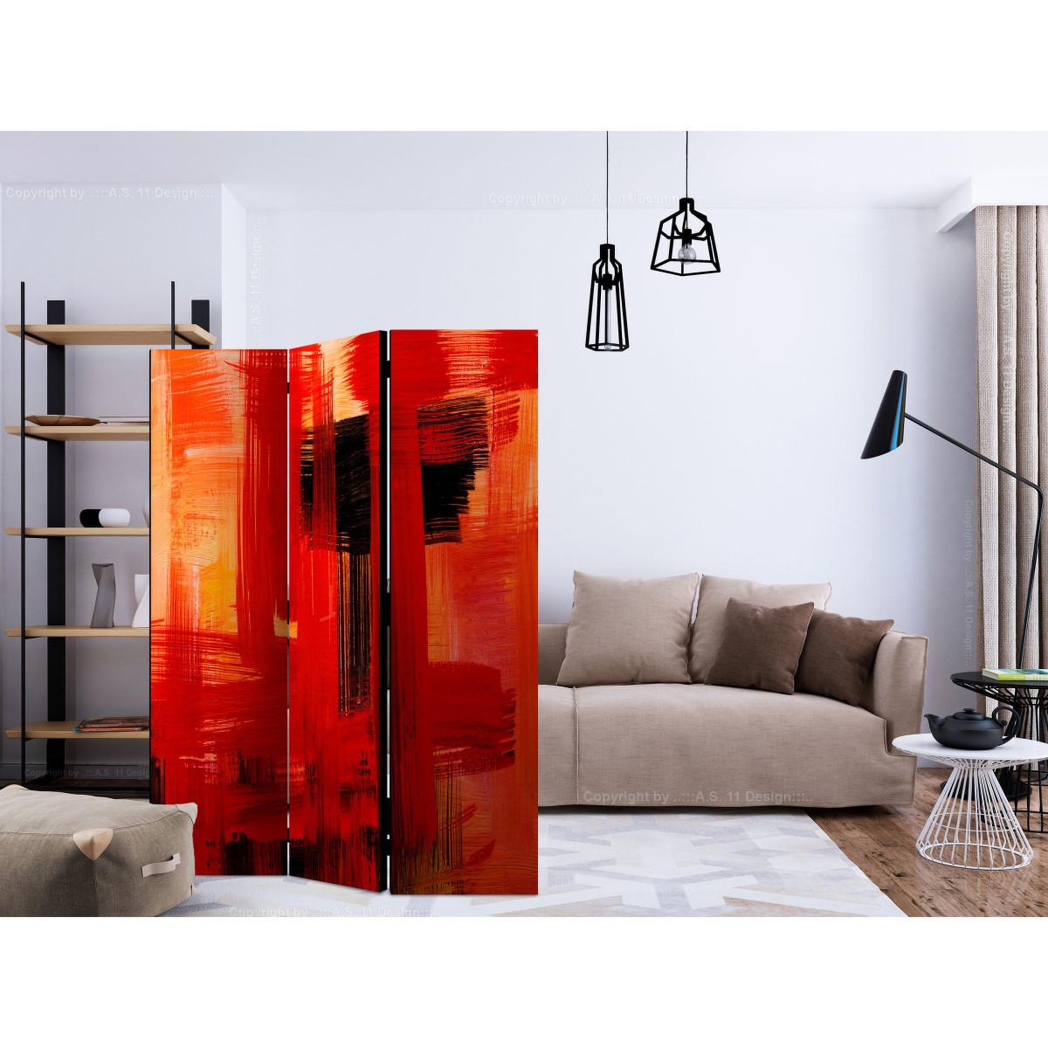 Voir la diapositive 2 : Paris Prix Paravent 3 volets  crimson prison  135x172cm
