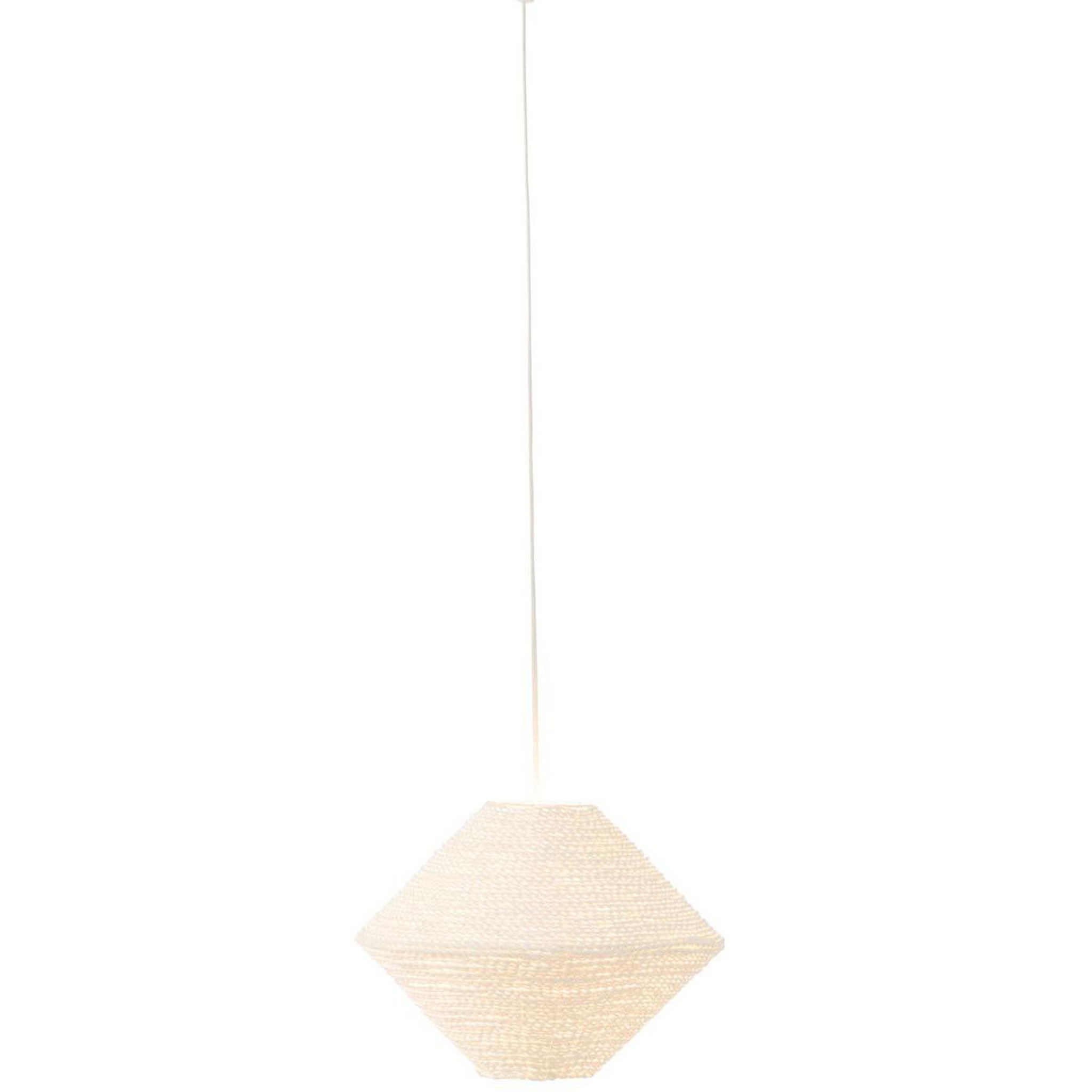 Voir la diapositive 2 : J-LINE Lampe suspension en raphia  soucoupe  35cm blanc