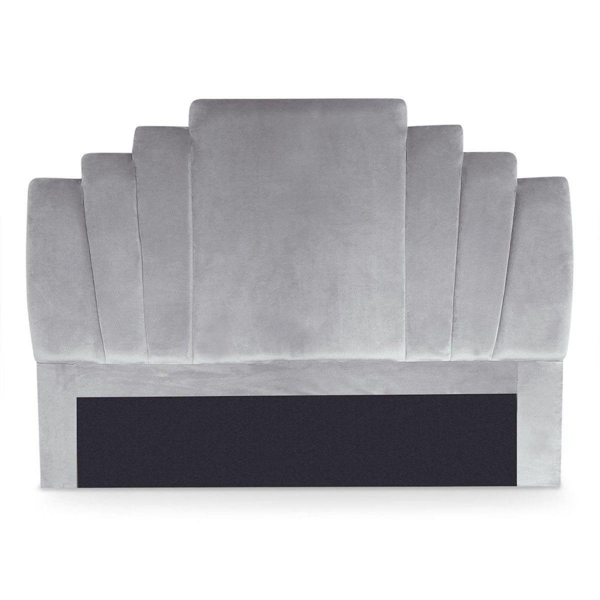 Paris Prix Tête de Lit en Velours  Renaya  160cm Argent