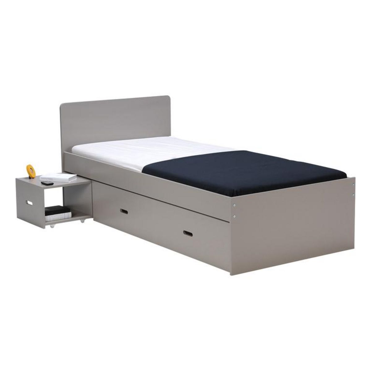 Lit enfant XENA 90 x 190 cm avec chevet et tiroir