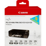 Canon Cartouche d'encre Pack Multipack 6 Originales PGI-29 (Noir/Gris Photo) - 4872B001
